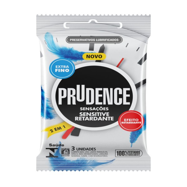 Encontraproduto.com.br - Preservativo Sensitive Retardante Com 3 Unidades Prudence