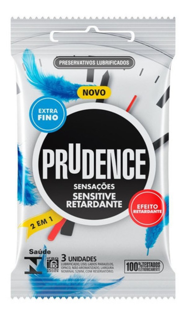 Encontraproduto.com.br - Preservativo Sensitive Retardante Com 3 Unidades Prudence