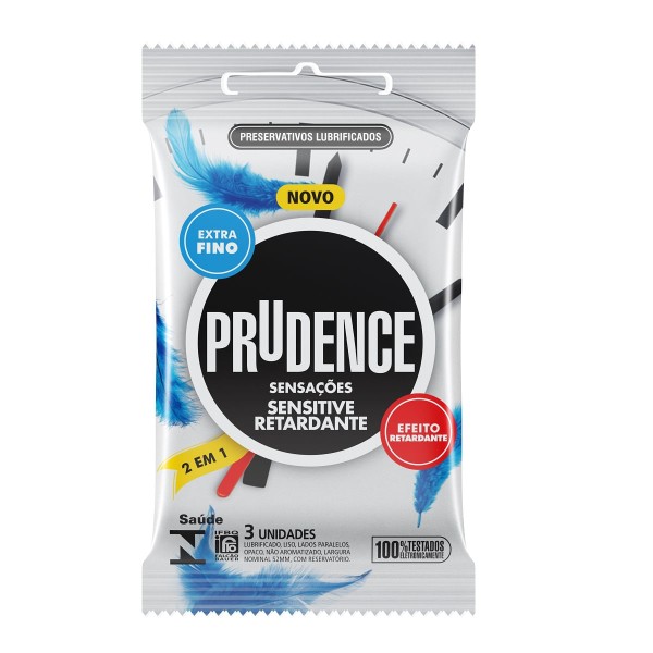 Encontraproduto.com.br - Preservativo Sensitive Retardante Com 3 Unidades Prudence