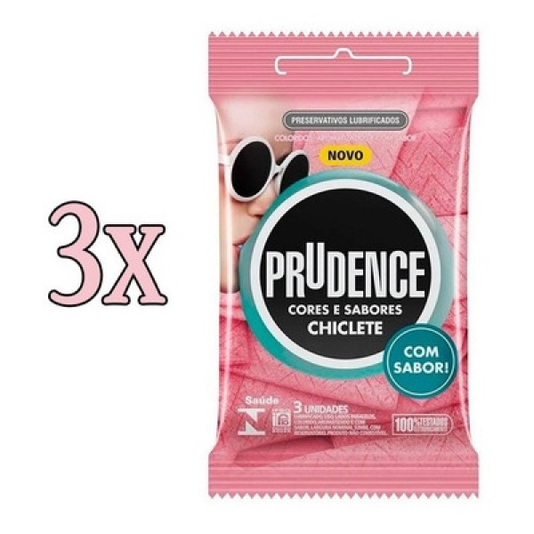 Prudence Cor E Sab Sache Preservativo Lubrificado Morango 2