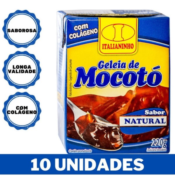 Kit Com 10 Geleias De Mocotó Com Colágeno Italianinho 220g 