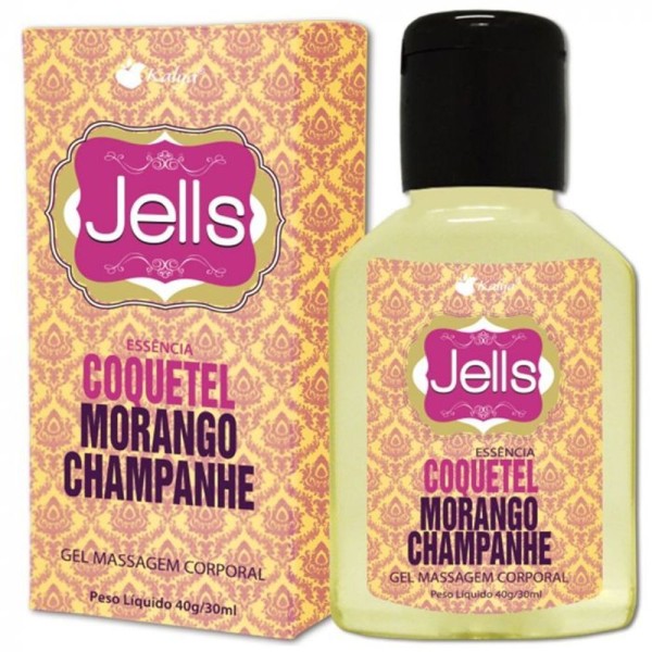 Encontraproduto.com.br - Gel Beijável Coquetel De Morango Com Champanhe - Jells Kalya - Lubrificante: Morango