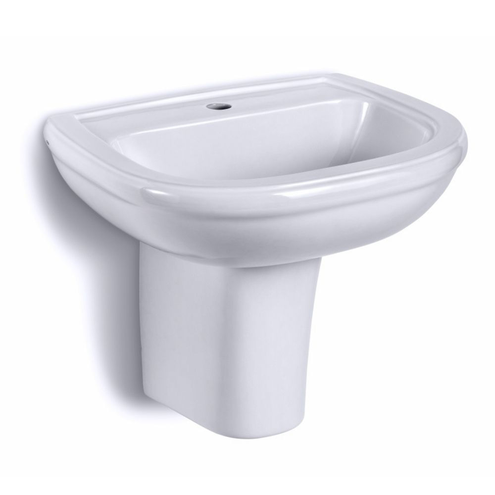 Encontraproduto.com.br - Lavatório Louça para Coluna Sabatini IL5-03 53x43cm Cinza