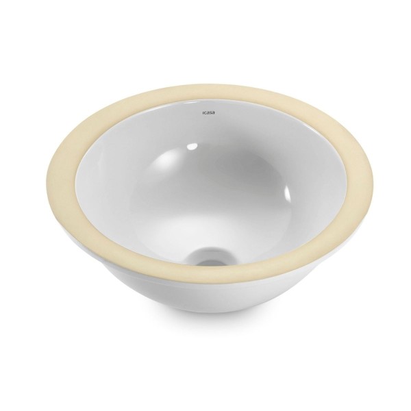 Encontraproduto.com.br - Cuba Embutir Redonda IL61 36cm Branco sem Mesa Icasa