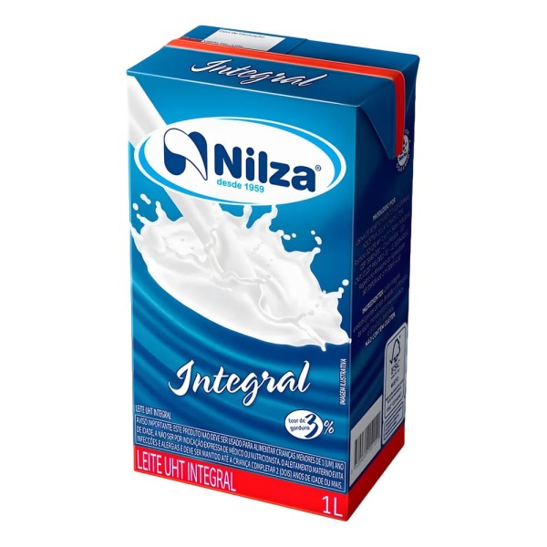 Encontraproduto.com.br - Leite UHT Integral NILZA Com Tampa Caixa 1L