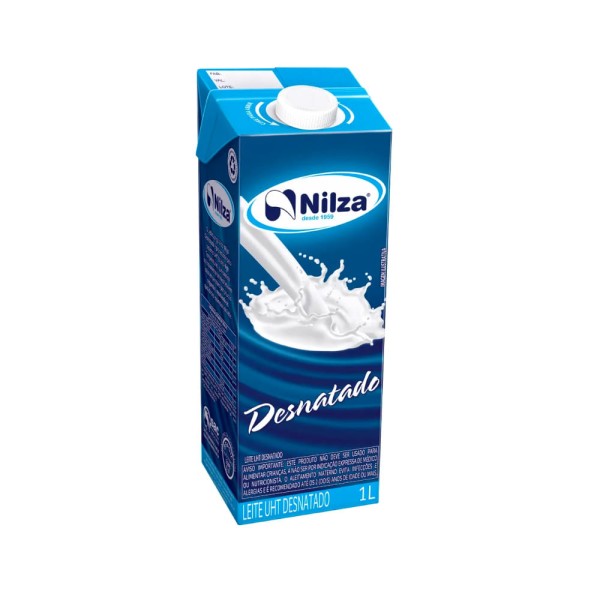Encontraproduto.com.br - Leite Longa Vida Nilza com Tampa Desnatado 1l