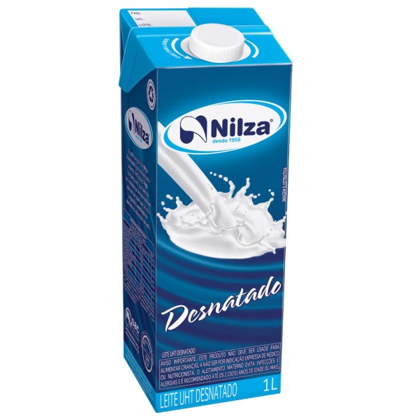 Encontraproduto.com.br - Leite Longa Vida Nilza com Tampa Desnatado 1l