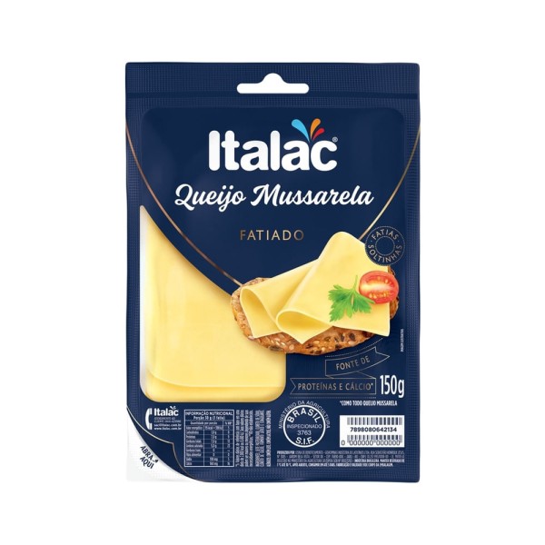 Encontraproduto.com.br - Queijo Mussarela Italac Fatiado Pacote com 150g