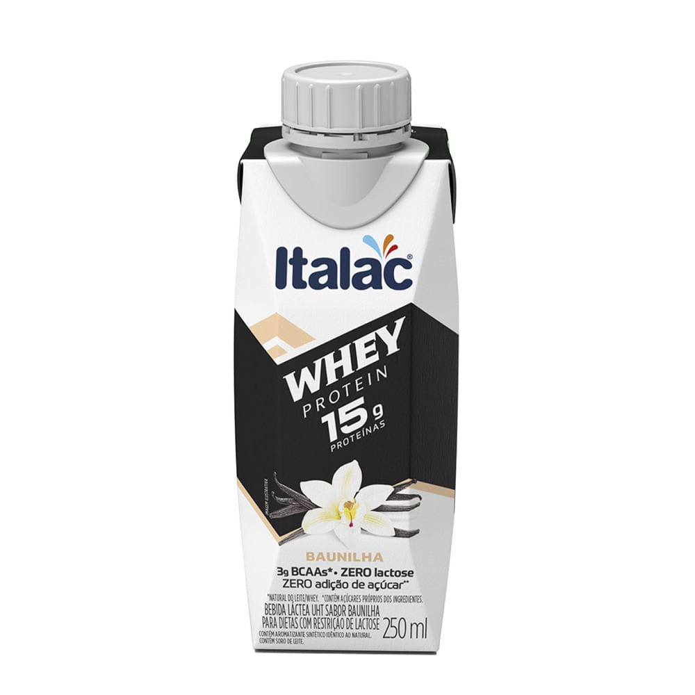 Encontraproduto.com.br - Bebida Láctea Italac Whey Protein Zero Lactose Baunilha 250ml