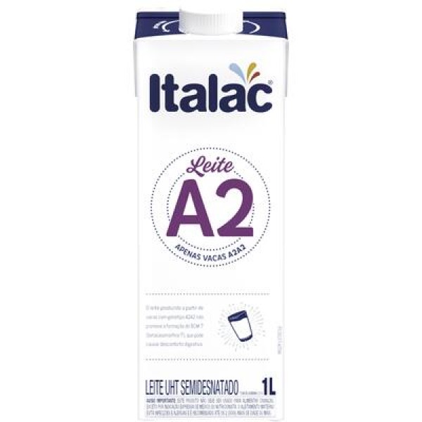 Leite Longa Vida Italac A2 Semidesnatado TP com 1L