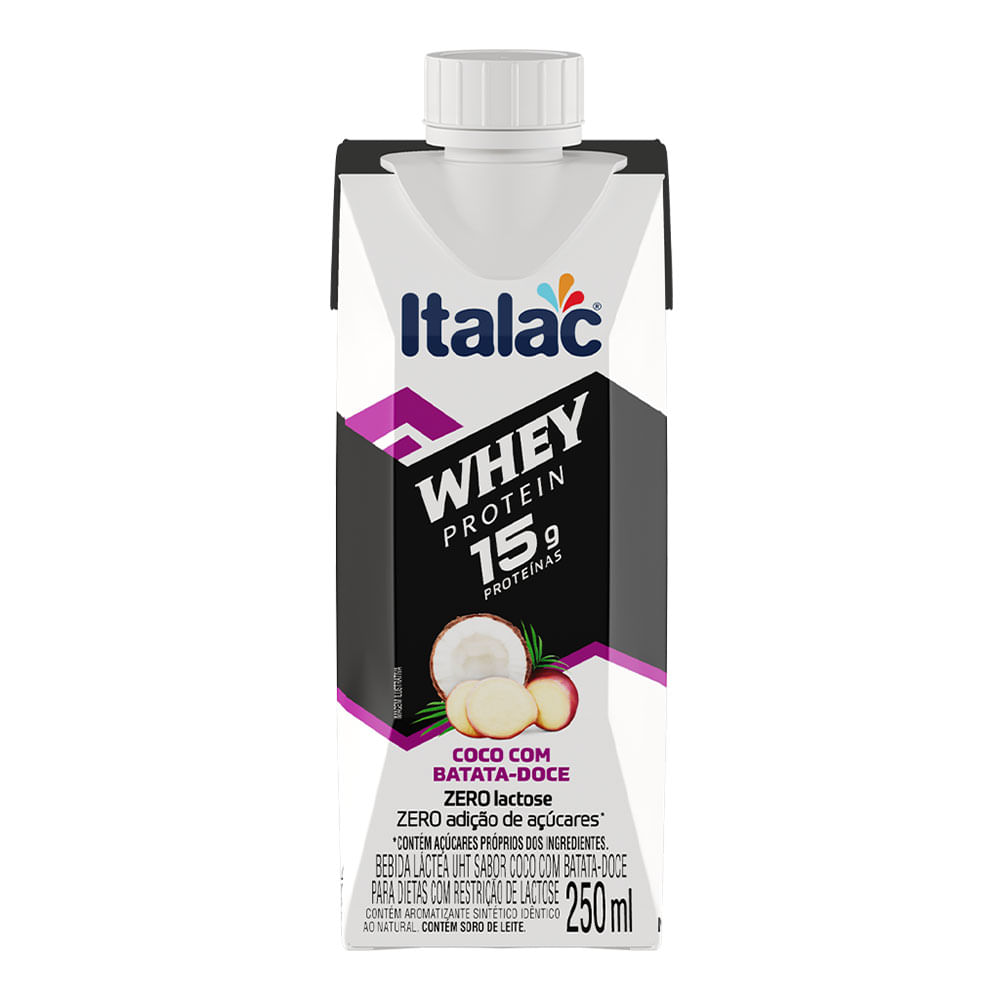 Encontraproduto.com.br - BEB.LAC.ITALAC WHEY PROTEIN COCO COM BATATA DOCE ZERO LACTOSE 250ML