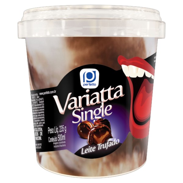 Encontraproduto.com.br - Sorvete Leite Trufado Perfetto Variatta Single Pote 500ml