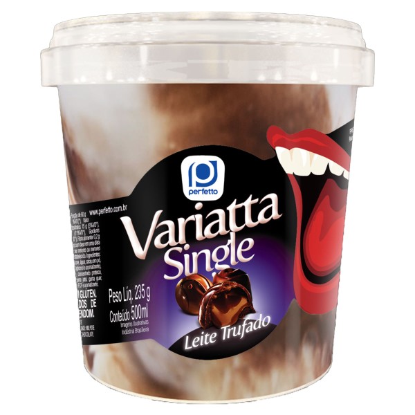 Encontraproduto.com.br - Sorvete Leite Trufado Perfetto Variatta Single Pote 500ml