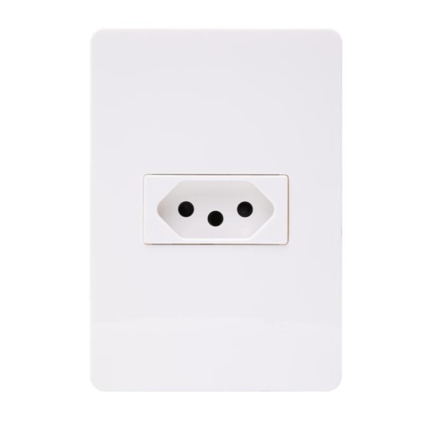 Conjunto Montado Tomada 2P+T 10A-250V Pb N1536Bl Com Placa Branco Unno 2Cl0N153601Br ABB