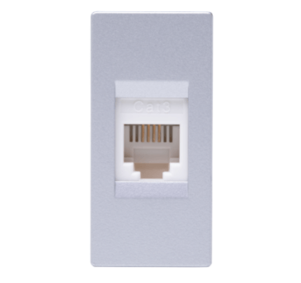Encontraproduto.com.br - Módulo Tomada Telefonia RJ11 4 Fios N1117Pr Prata Unno 2Cla111700N1304 ABB