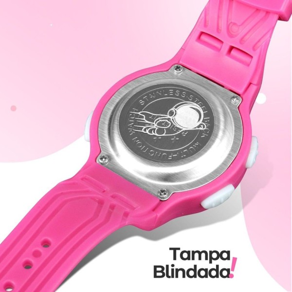 Encontraproduto.com.br - Relogio Digital Rosa Infantil Led + Case Premium + Oculos Qualiadde Premium Original Silicone Menina