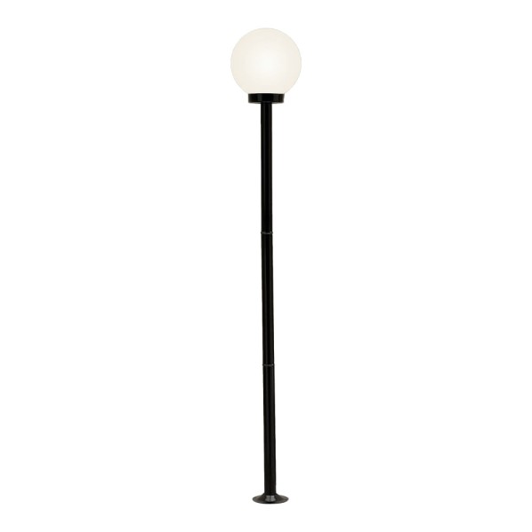 Encontraproduto.com.br - Poste Solarium em Aço Para 1 Lâmpada E-27 Com 1 Globo B15 Preto 2 Metros Ideal