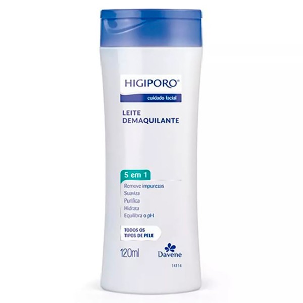 Leite Demaquilante Higiporo Davene Todos Os Tipos de Pele 120ml