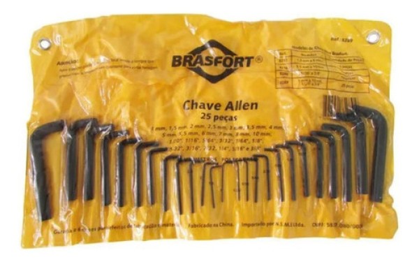 Jogo de Chave Allen Brasfort Com 25 Peças