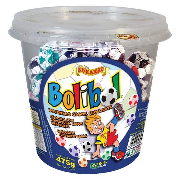 Encontraproduto.com.br - Bolinhas de Futebol Sabor Chocolate Bolibol 475g - Ki Kakau