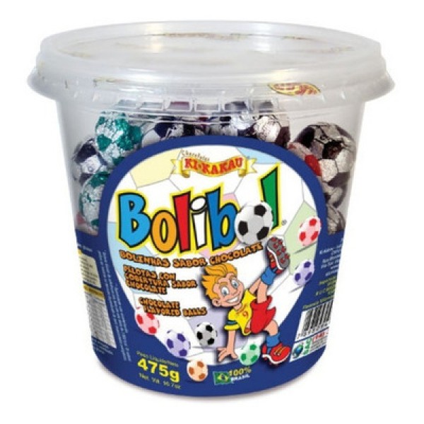 Encontraproduto.com.br - Bolinhas de Futebol Sabor Chocolate Bolibol 475g - Ki Kakau