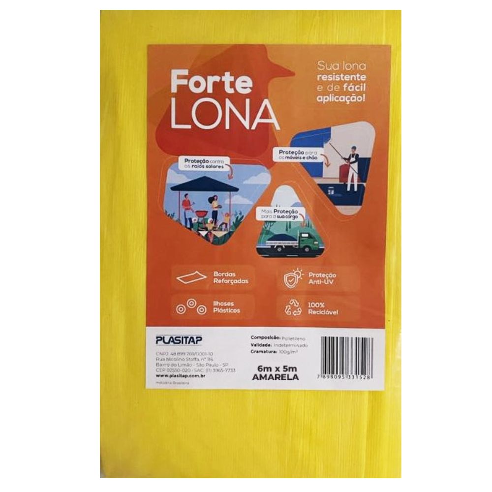 Lona Amarela Forte 6x5 Plasitap