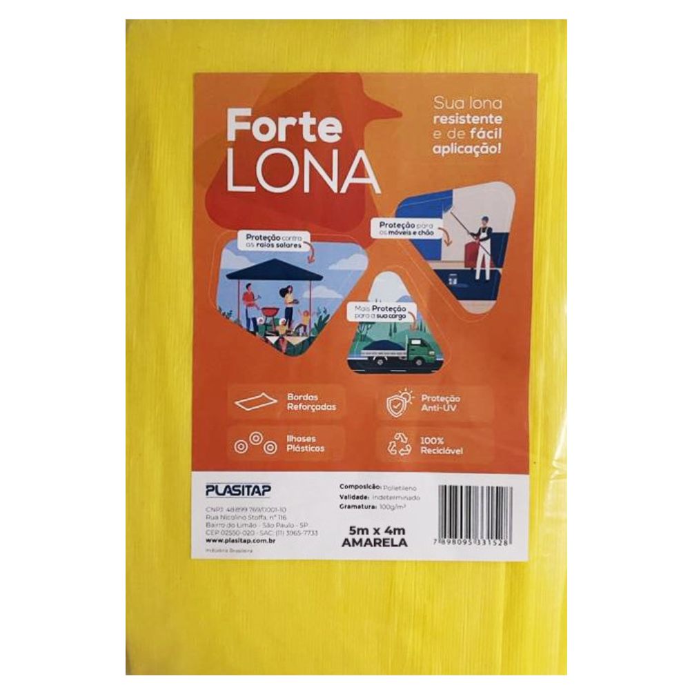 Lona Amarela Forte 5x4 Plasitap