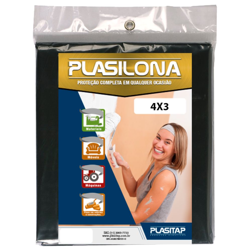 Encontraproduto.com.br - Lona Plasitap 3x4m Preta