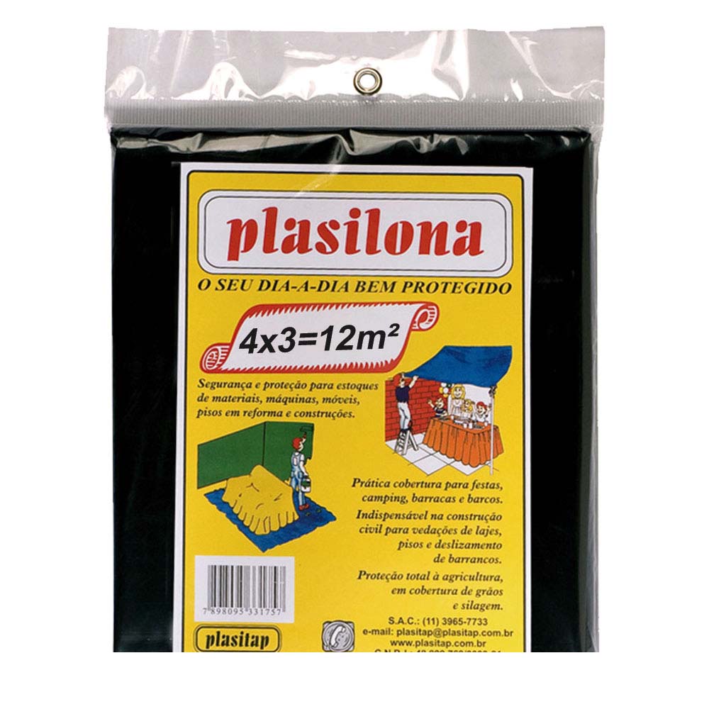 Encontraproduto.com.br - Lona Plasitap 3x4m Preta
