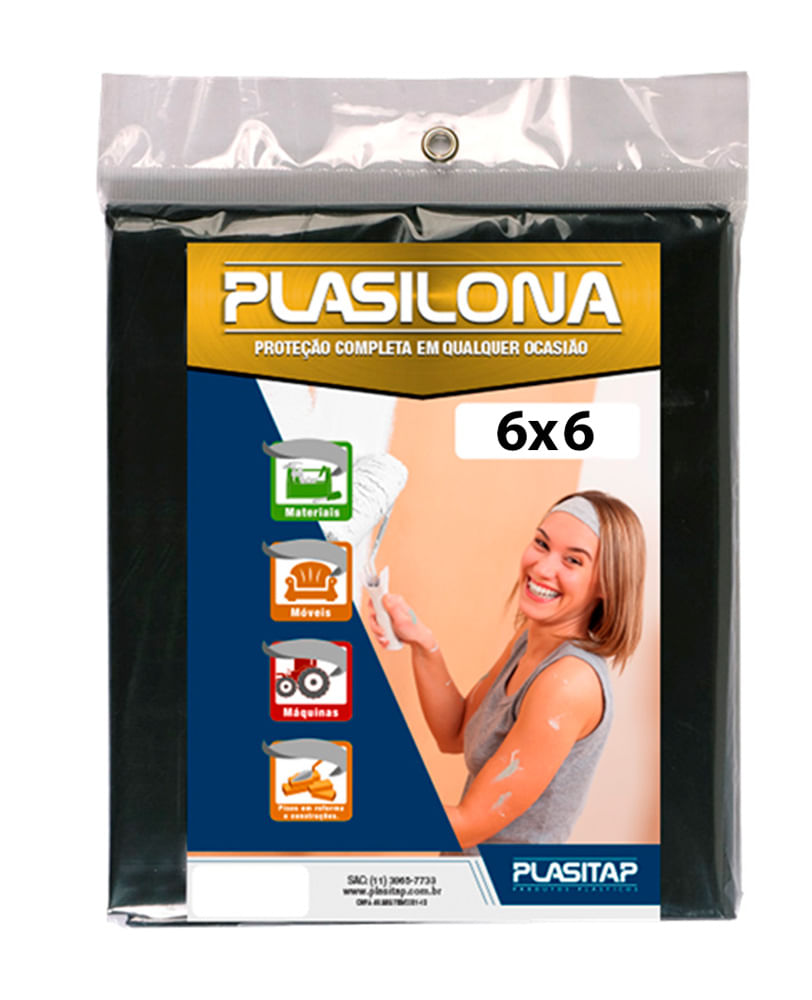Lona Preta 6x6 Plasitap