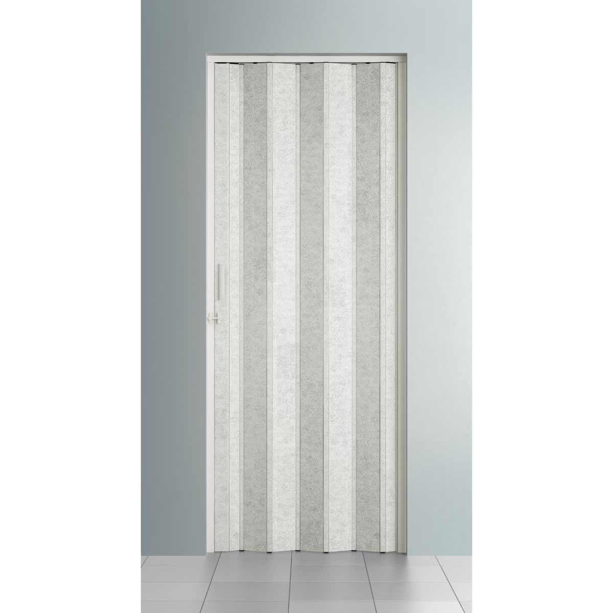 Encontraproduto.com.br - Porta Sanfonada Lisa Com Trinco 072x210 Puntinato Bcf