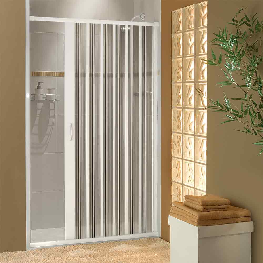 Encontraproduto.com.br - Porta sanfonada de PVC para box 185x160cm branca BCF