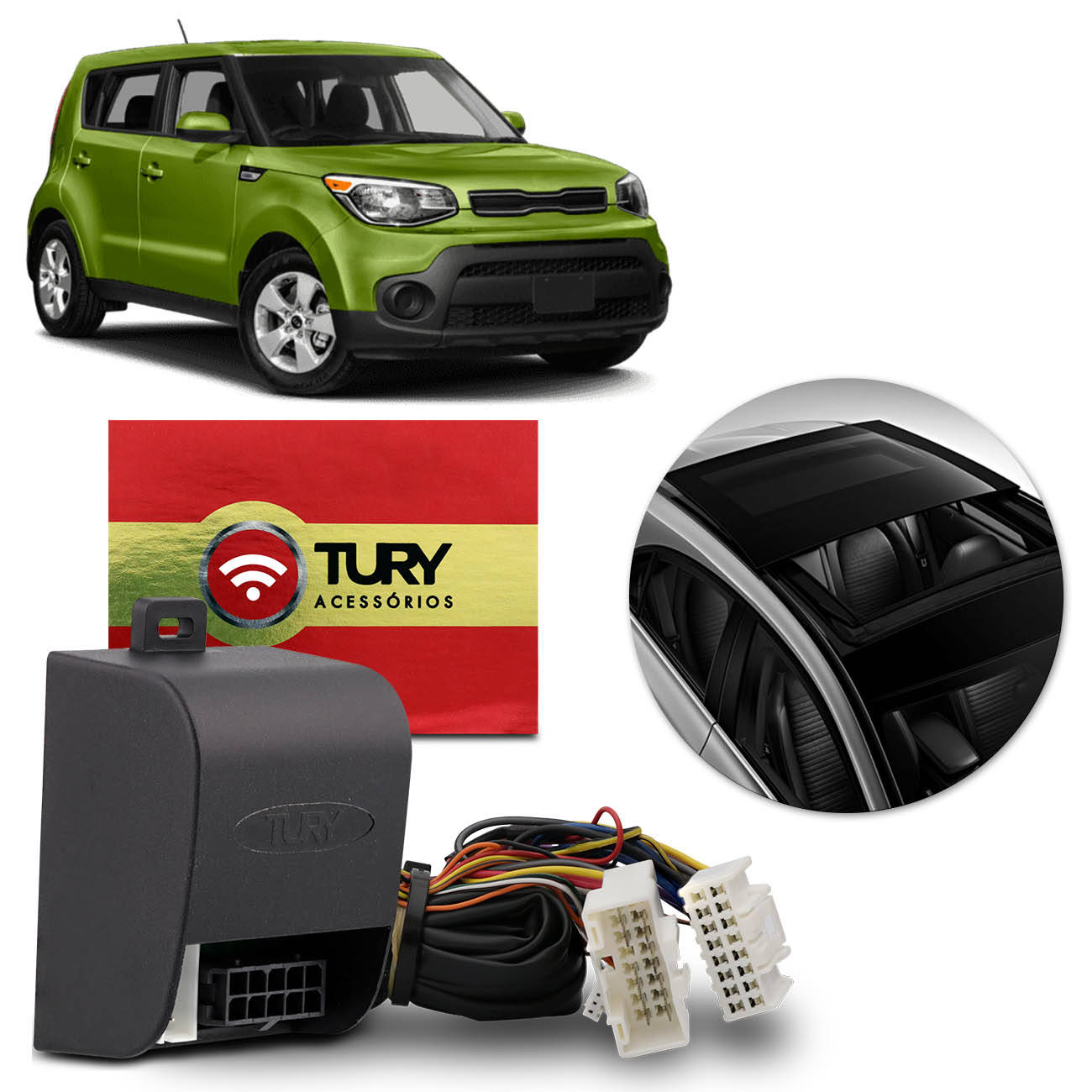 Módulo De Fechamento De Teto Solar Kia Soul 2015 A 2019 Antiesmagamento Tury LVX 5 E