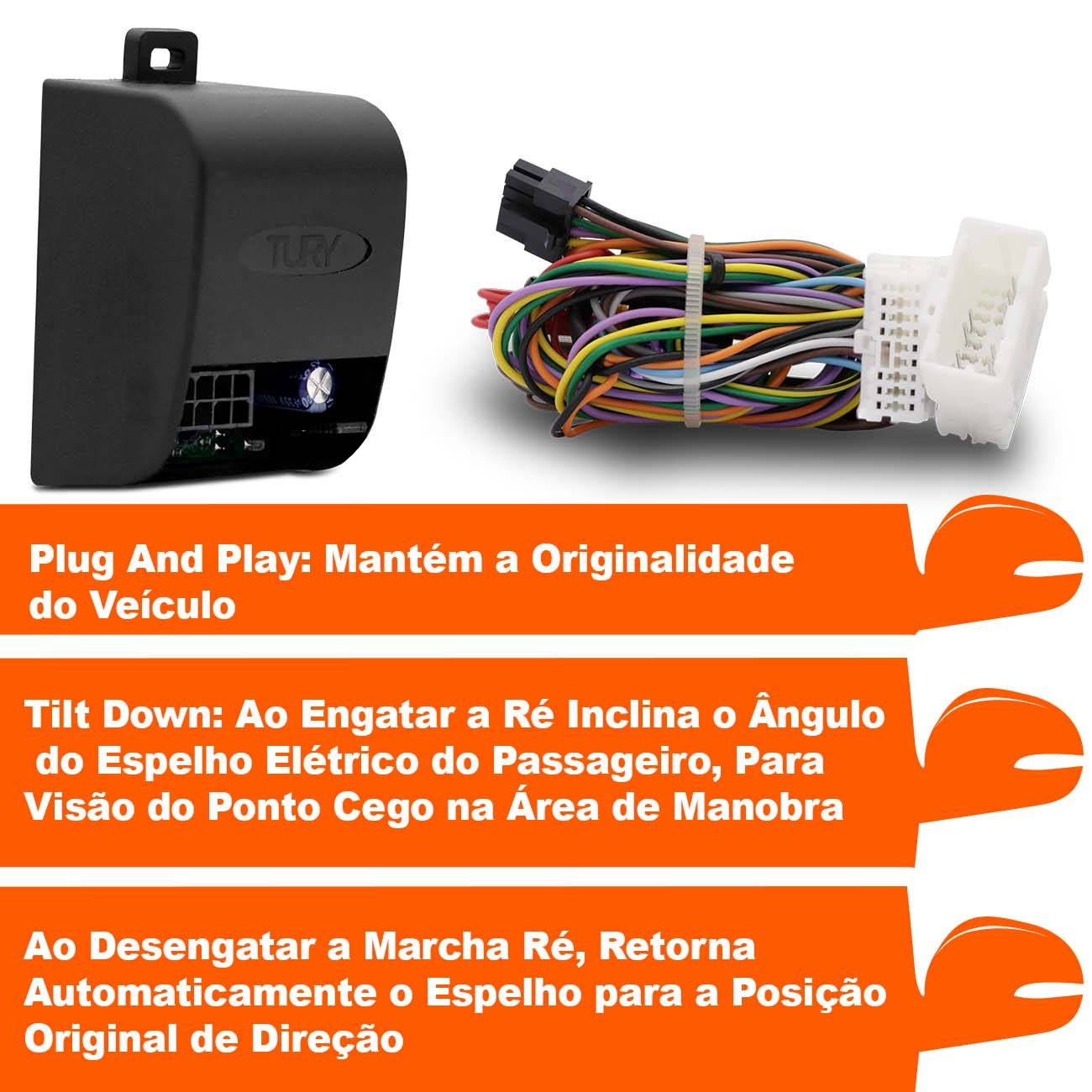 Encontraproduto.com.br - Módulo Retrovisor Elétrico Nissan Versa Sentra 2011 A 2019 Plug Assistente Manobra Tury PARK 1.3.7 U