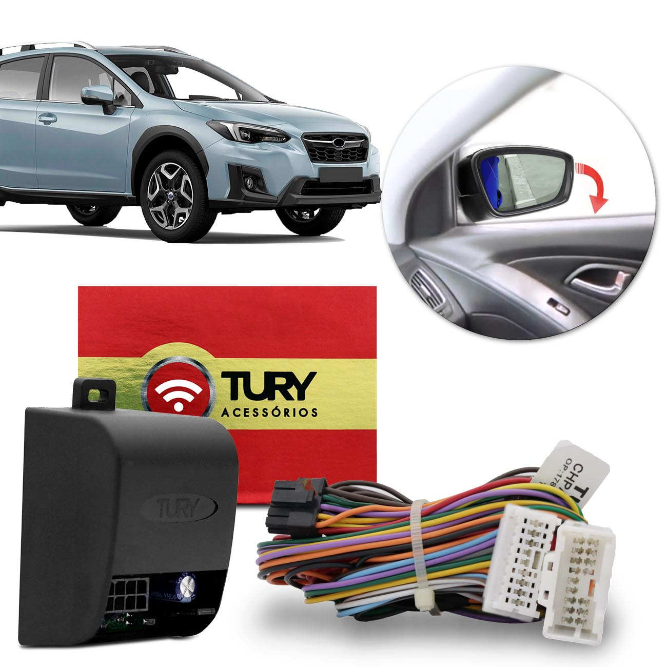 Encontraproduto.com.br - Módulo Retrovisor Elétrico Subaru XV 2016 2017 Conexão Plug Assistente Manobra Tury Park 1.3.8 BR