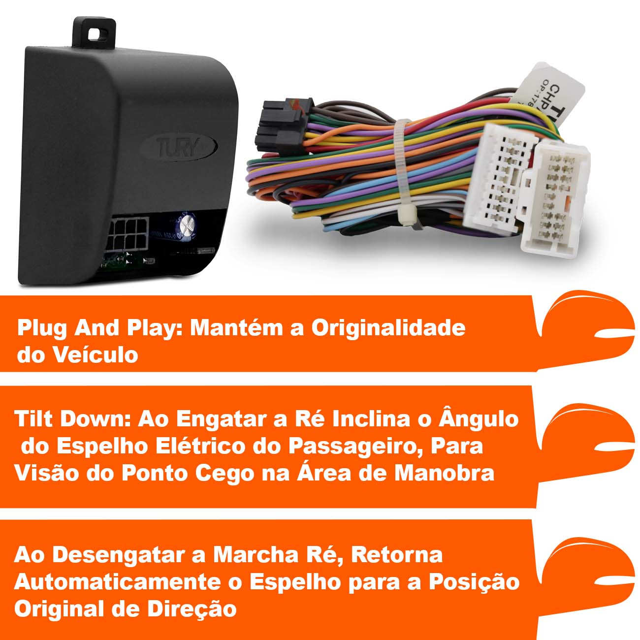 Encontraproduto.com.br - Módulo Retrovisor Elétrico Subaru XV 2016 2017 Conexão Plug Assistente Manobra Tury Park 1.3.8 BR