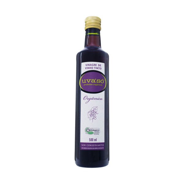 Encontraproduto.com.br - Vinagre de Vinho Tinto Orgânico 500ml - Uva só