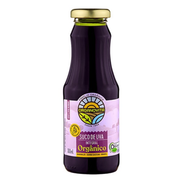 Encontraproduto.com.br - Suco ORGANOVITA Orgânico Uva Bordô Integral 300ml