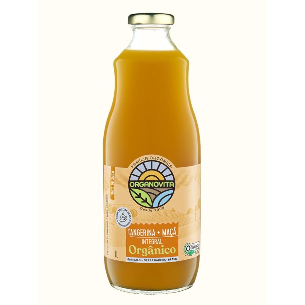 Suco Tangerina e Maçã Integral Orgânico Organovita 1L