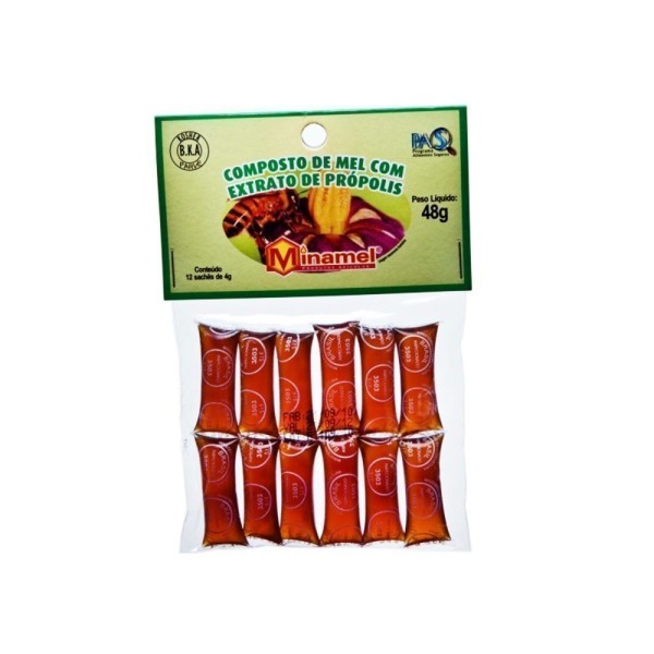 Encontraproduto.com.br - Silvestre Mel Com Própolis 12 Sachês 45g