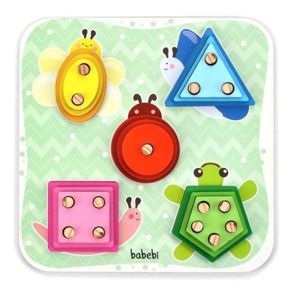Encontraproduto.com.br - Brinquedo Criativo Torre de Encaixe Cores e Formas - Babebi