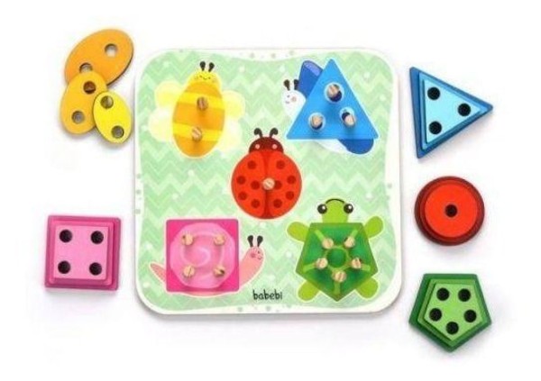 Encontraproduto.com.br - Brinquedo Criativo Torre de Encaixe Cores e Formas - Babebi