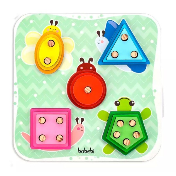 Encontraproduto.com.br - Brinquedo Criativo Torre de Encaixe Cores e Formas - Babebi