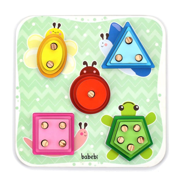 Encontraproduto.com.br - Brinquedo Criativo Torre de Encaixe Cores e Formas - Babebi