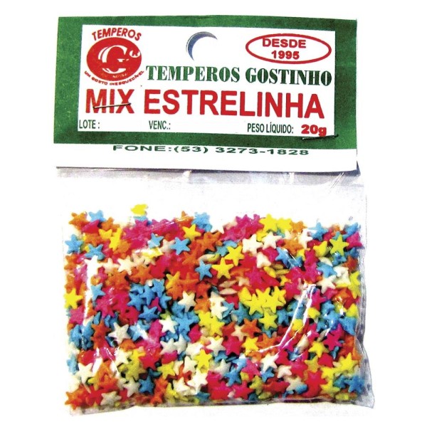 Encontraproduto.com.br - Confeito Gostinho Mix Estrelinha 20g