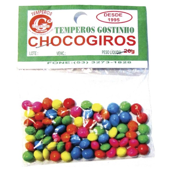 Encontraproduto.com.br - Confeito Gostinho Choco Giros 20g