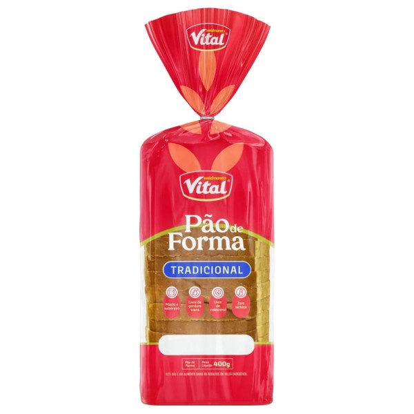 Pão de Forma Vital Zero Lactose Tradicional 400g