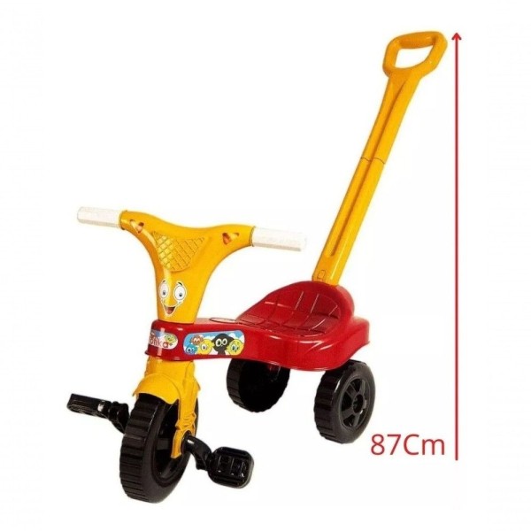 Encontraproduto.com.br - Triciclo Motoca Velotrol Com Empurrador Cor Vermelha