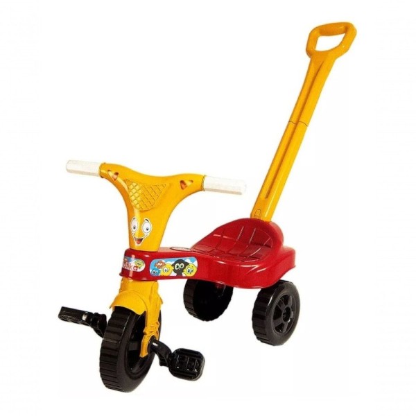 Encontraproduto.com.br - Triciclo Motoca Velotrol Com Empurrador Cor Vermelha