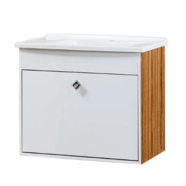 Encontraproduto.com.br - Kit São Paulo 50cm Teca Com Branco Fosco Corso
